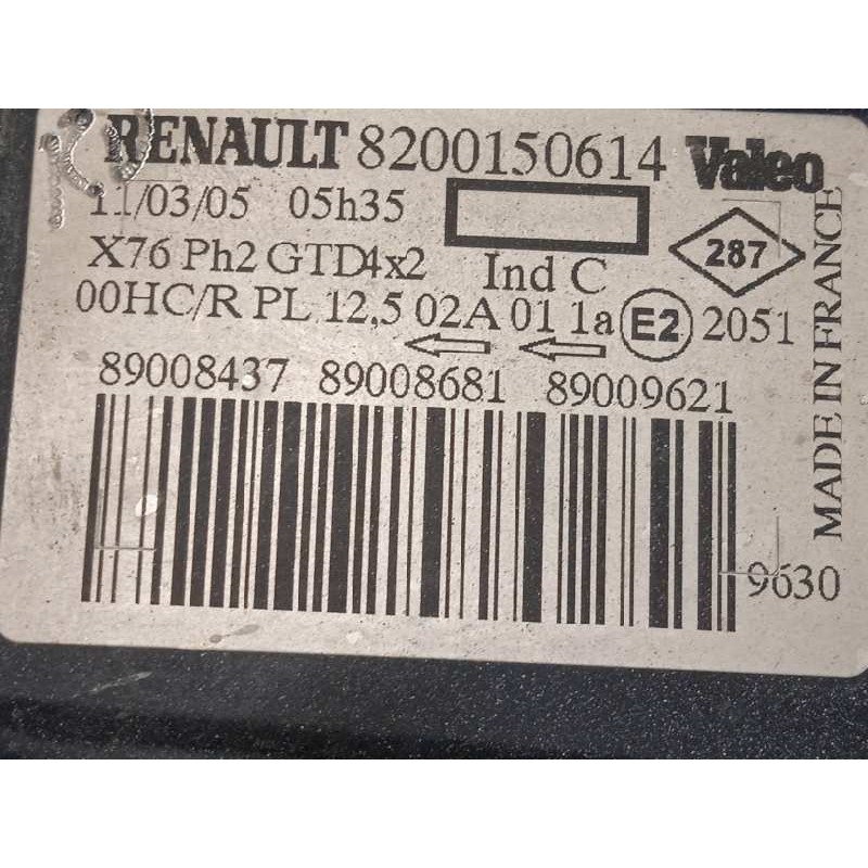 Recambio de faro izquierdo para renault kangoo (f/kc0) 1.5 dci diesel referencia OEM IAM 8200150614  89008681