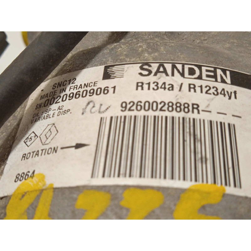 Recambio de compresor aire acondicionado para renault clio v 1.0 tce referencia OEM IAM 926002888R  