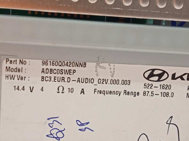 Recambio de pantalla multifuncion para hyundai i20´20 ( bc3/bi3desde 08/20 ) referencia OEM IAM 96160Q0420NNB  