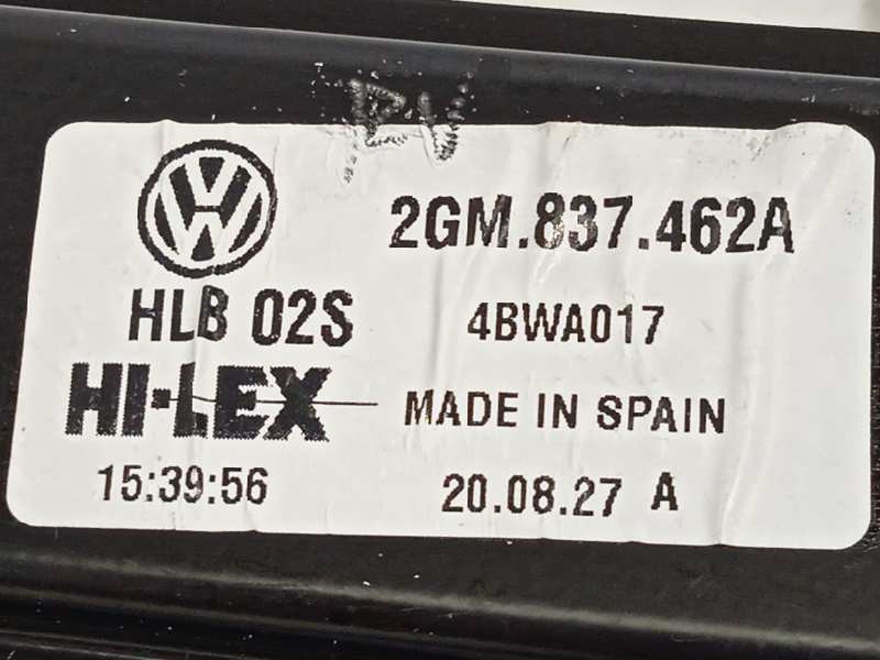 Recambio de elevalunas delantero derecho para volkswagen t-cross style referencia OEM IAM 2GM837462A  2Q2959106B