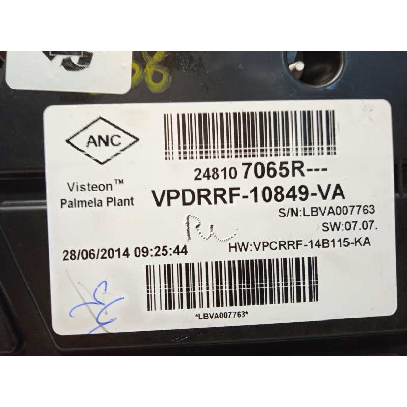 Recambio de cuadro instrumentos para renault captur 1.5 dci diesel fap energy referencia OEM IAM 248107065R  