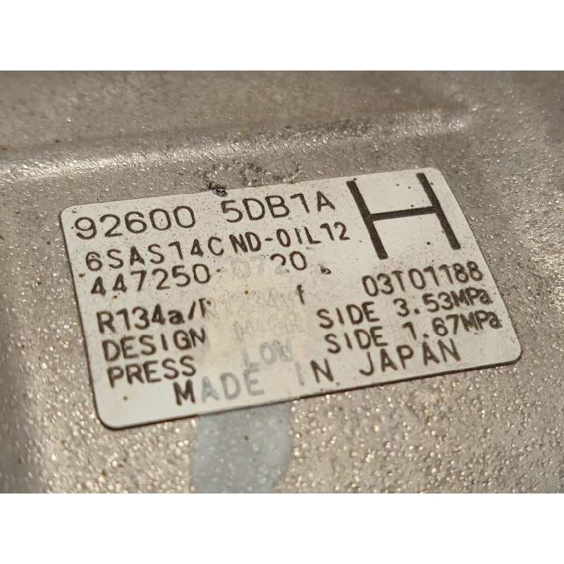 Recambio de compresor aire acondicionado para infiniti q30 1.6 premium referencia OEM IAM 926005DB1A  