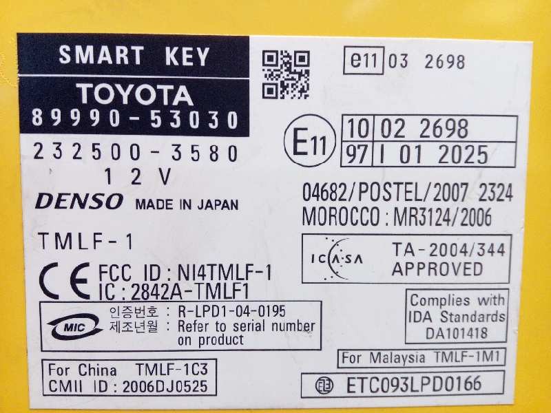 Recambio de modulo electronico para lexus is200 (ds2/is2) 220d referencia OEM IAM 8999053030  2325003580