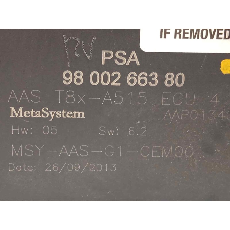 Recambio de modulo electronico para peugeot 5008 style referencia OEM IAM 9800266380  