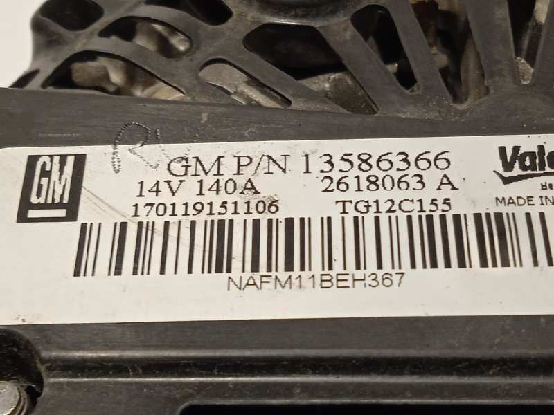 Recambio de alternador para opel meriva b 1.6 cdti dpf referencia OEM IAM 13586366 2618063A TG12C155