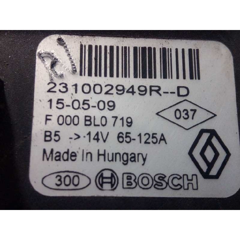 Recambio de alternador para dacia dokker ambiance referencia OEM IAM 231002949R  F000BL0719