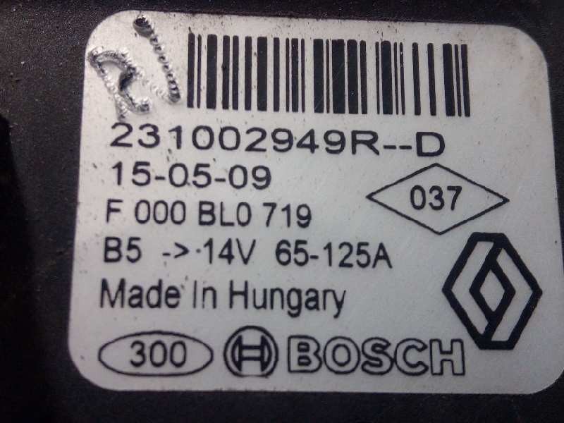 Recambio de alternador para dacia dokker ambiance referencia OEM IAM 231002949R  F000BL0719