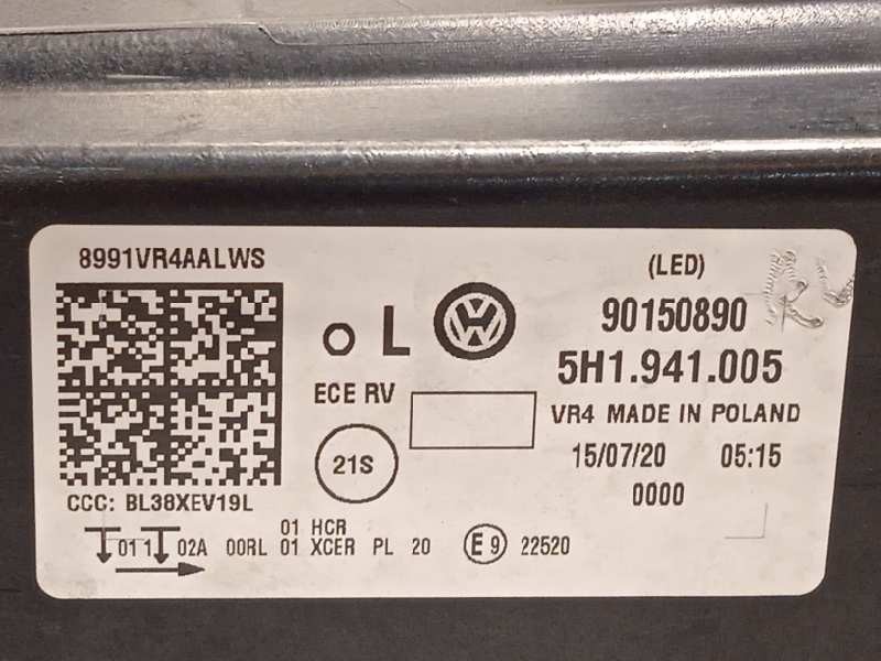 Recambio de faro izquierdo para volkswagen golf viii lim. (cd1) style referencia OEM IAM 5H1941005  90150890