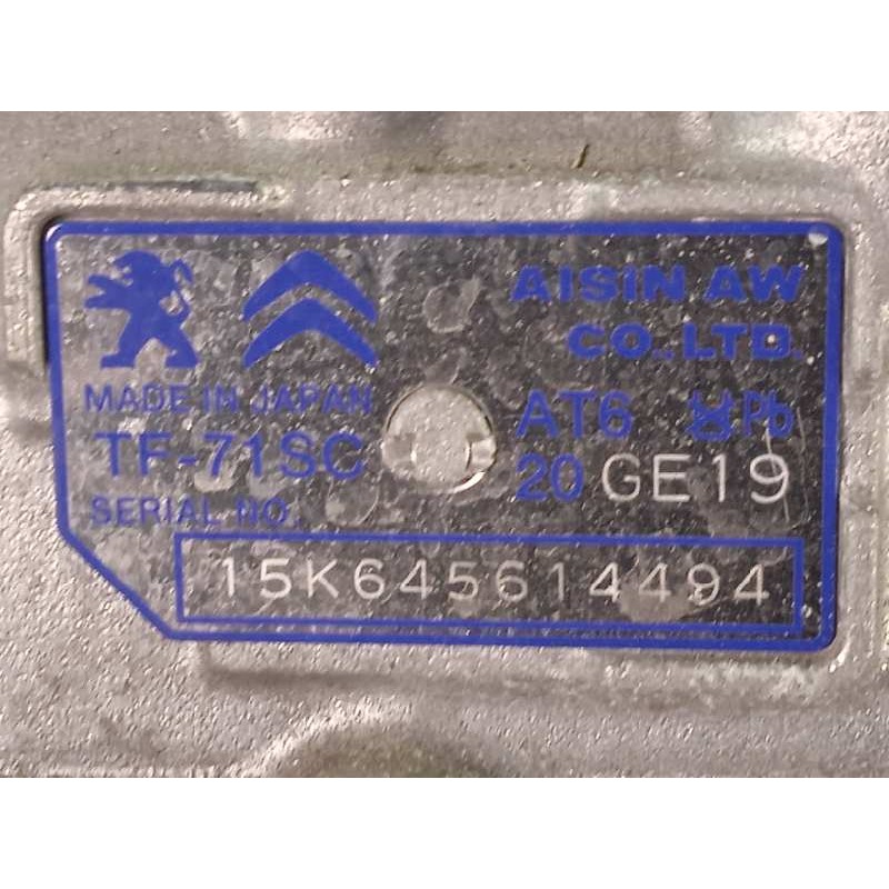 Recambio de caja cambios para peugeot 508 1.6 16v turbo cat (5gz / ep6fdt) referencia OEM IAM 20GE19  