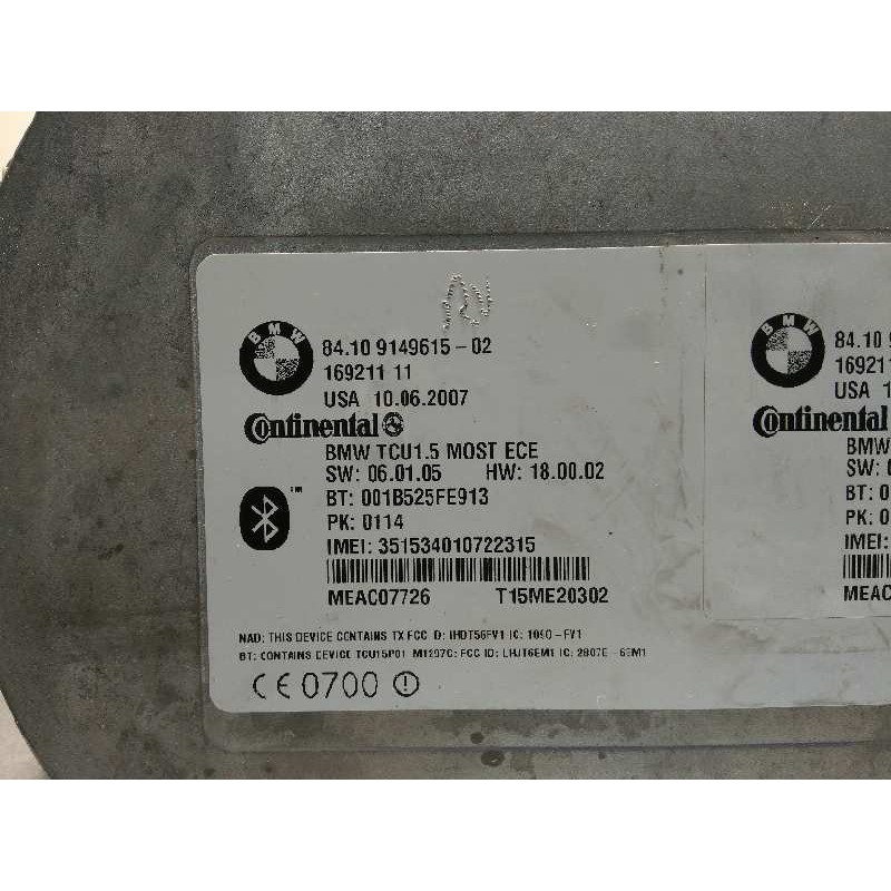 Recambio de centralita unidad control telefono para bmw serie 5 berlina (e60) 525d referencia OEM IAM 84109149615  