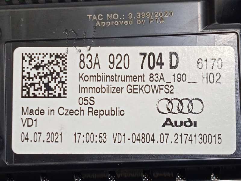 Recambio de cuadro instrumentos para audi q3 (f3b) 1.5 16v tsi act referencia OEM IAM 83A920704D  A3C0780760101