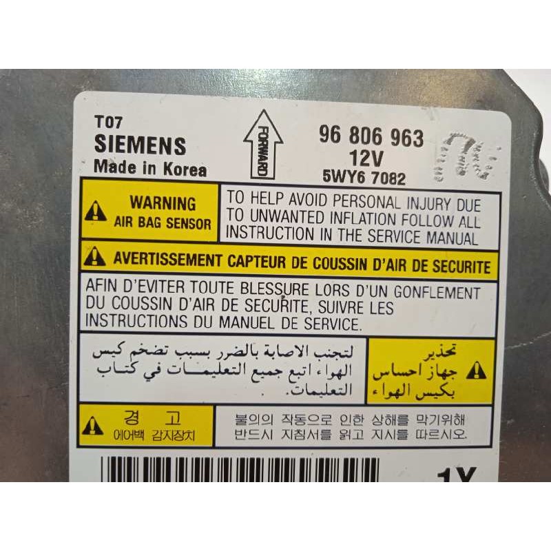 Recambio de centralita airbag para chevrolet aveo lt referencia OEM IAM 96806963  5WY67082
