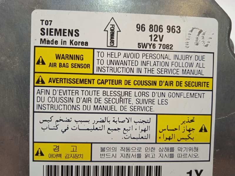 Recambio de centralita airbag para chevrolet aveo lt referencia OEM IAM 96806963  5WY67082