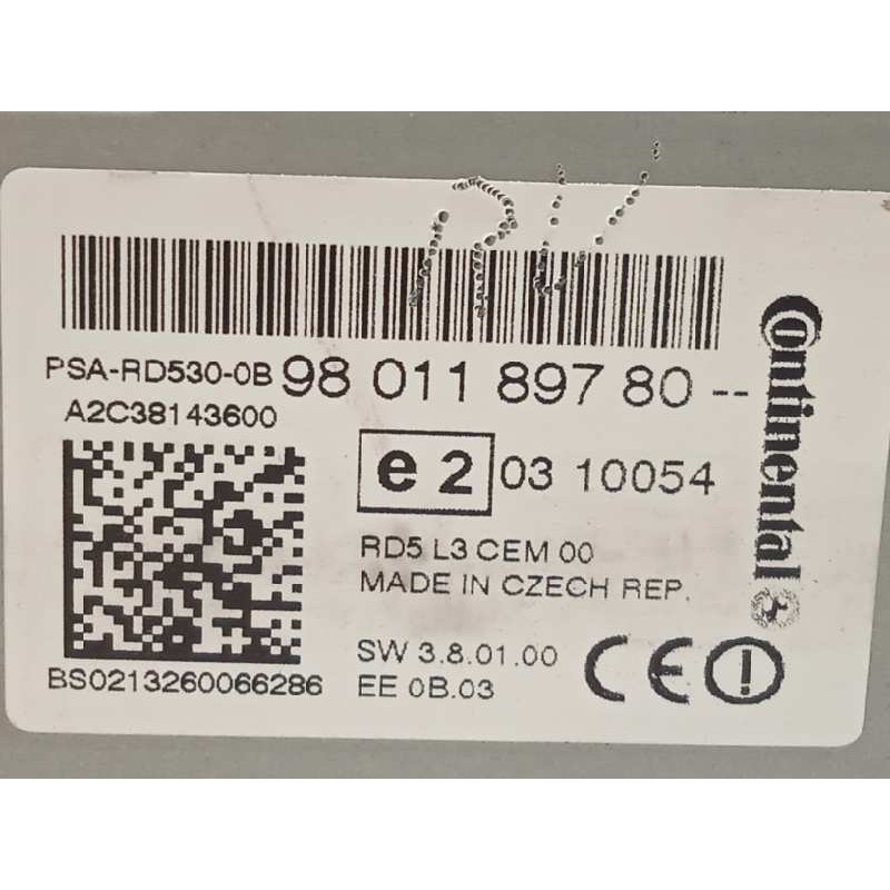 Recambio de sistema audio / radio cd para citroën c4 lim. seduction referencia OEM IAM 9801189780  A2C38143600