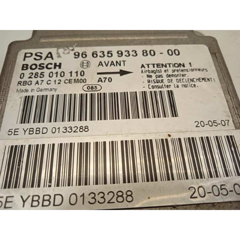 Recambio de centralita airbag para peugeot 207 xs referencia OEM IAM 9663593380  