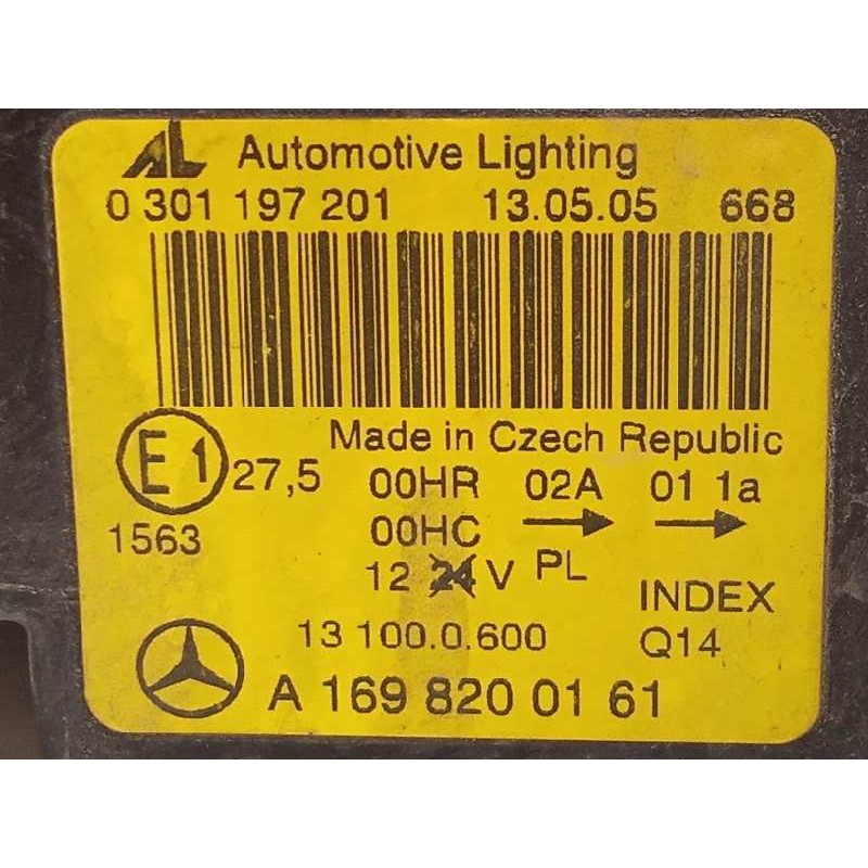 Recambio de faro izquierdo para mercedes-benz clase a (w169) a 200 (169.333) referencia OEM IAM A1698200161  0301197201