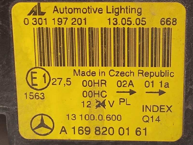 Recambio de faro izquierdo para mercedes-benz clase a (w169) a 200 (169.333) referencia OEM IAM A1698200161  0301197201