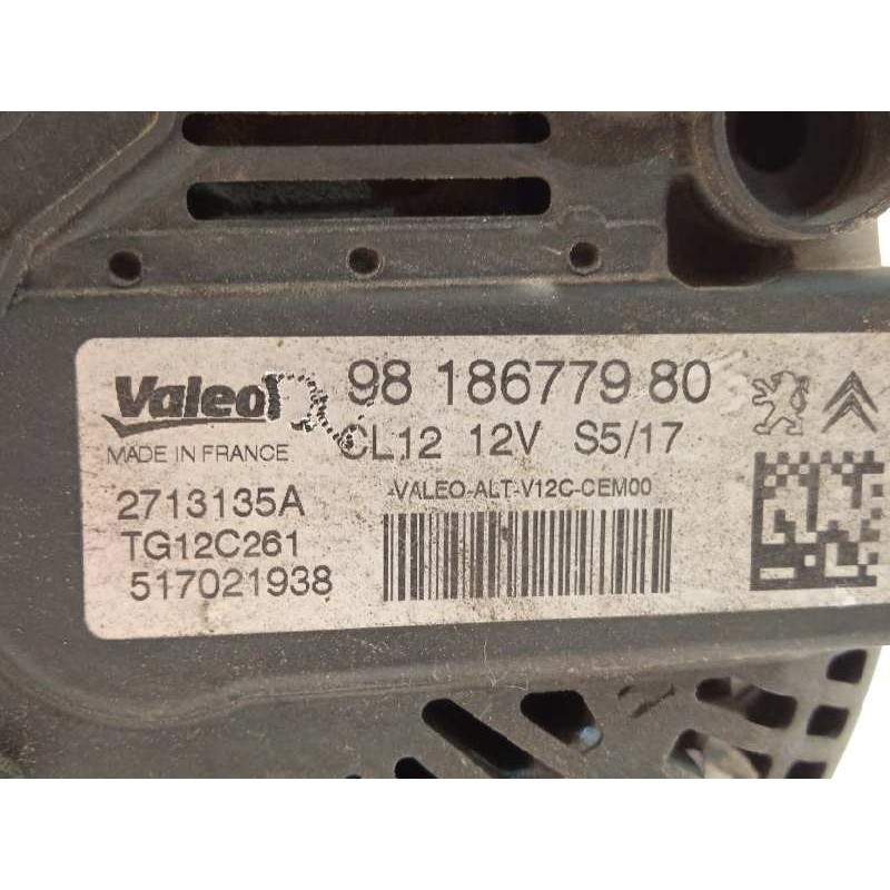 Recambio de alternador para peugeot 308 1.2 12v e-thp referencia OEM IAM 9818677980 2713135A TG12C261