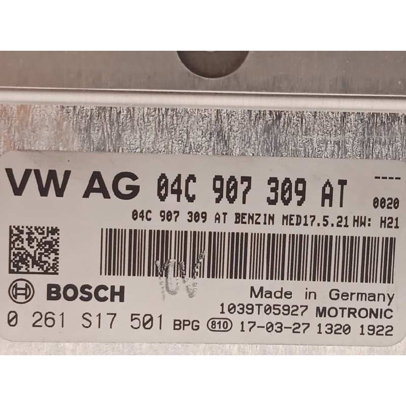Recambio de centralita motor uce para volkswagen polo 1.0 tsi referencia OEM IAM 04C907309AT  0261S17501