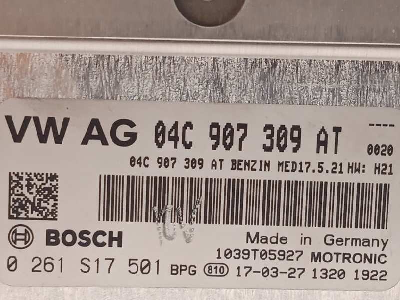 Recambio de centralita motor uce para volkswagen polo 1.0 tsi referencia OEM IAM 04C907309AT  0261S17501