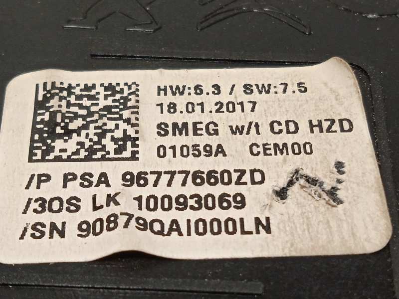 Recambio de mando climatizador para peugeot 308 1.2 12v e-thp referencia OEM IAM 96777660ZD  