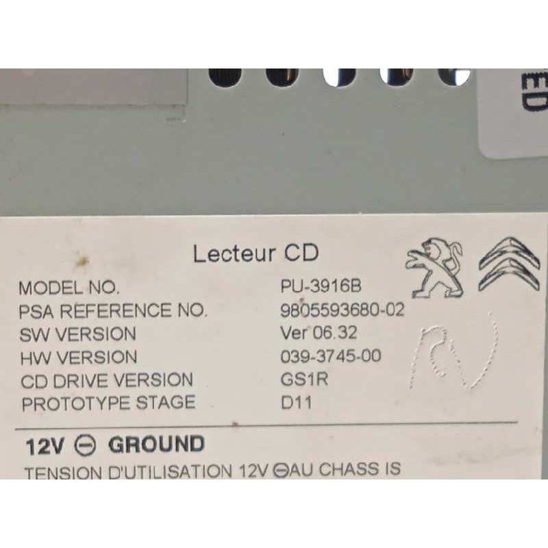 Recambio de sistema audio / radio cd para citroën c4 lim. shine referencia OEM IAM 9805593680  