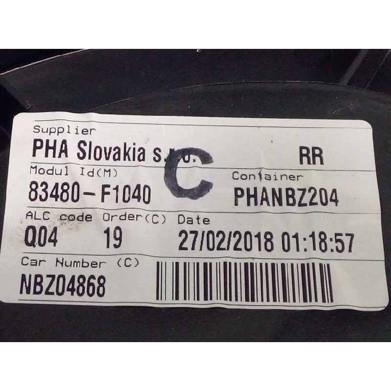 Recambio de elevalunas trasero derecho para kia sportage basic 2wd referencia OEM IAM 83480F1040  83460F1000