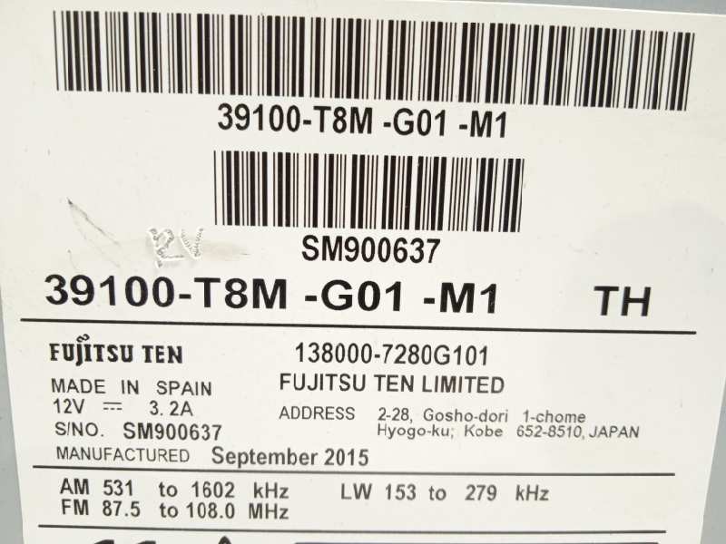 Recambio de sistema audio / radio cd para honda hr-v (..) elegance referencia OEM IAM 39100T8MG01  