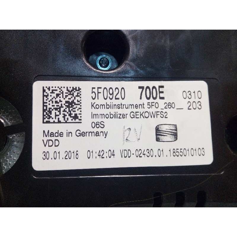 Recambio de cuadro instrumentos para seat leon (5f1) reference referencia OEM IAM 5F0920700E  
