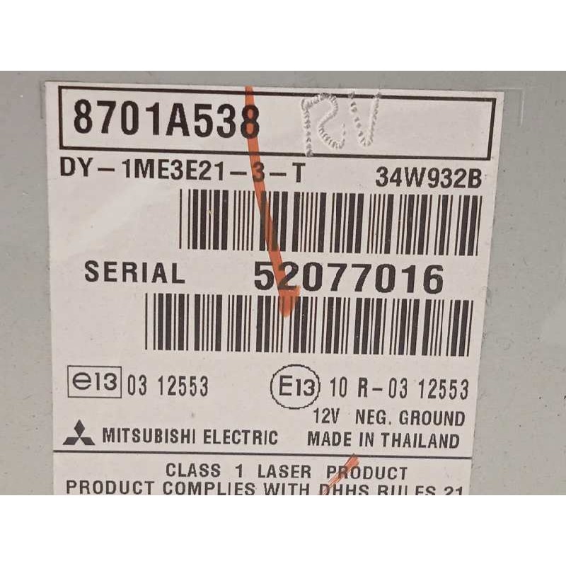 Recambio de sistema audio / radio cd para mitsubishi space star (a00) motion referencia OEM IAM 8701A538  