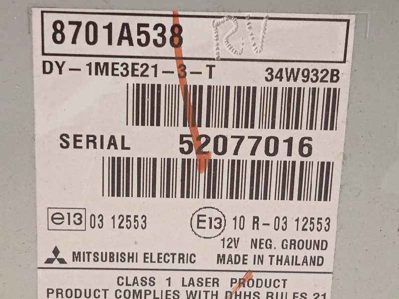 Recambio de sistema audio / radio cd para mitsubishi space star (a00) motion referencia OEM IAM 8701A538  