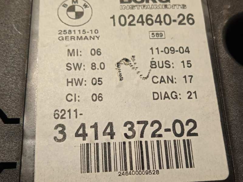 Recambio de cuadro instrumentos para bmw x3 (e83) 2.0d referencia OEM IAM 62113414372  