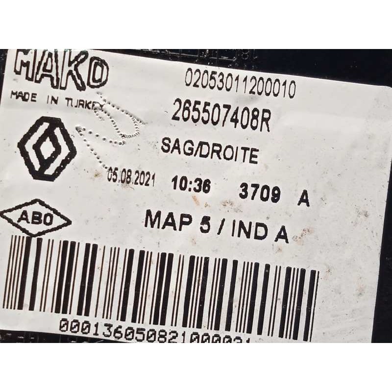 Recambio de piloto trasero derecho para renault clio iv grandtour dynamique referencia OEM IAM 265507408R  