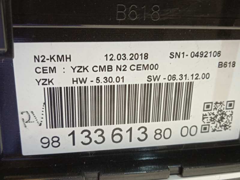 Recambio de cuadro instrumentos para citroën c3 feel referencia OEM IAM 9813361380  