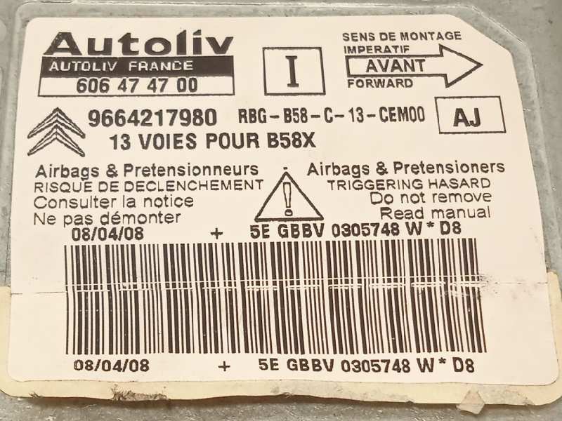 Recambio de centralita airbag para citroën c4 grand picasso 1.6 16v hdi fap referencia OEM IAM 9664217980 606474700 6546A8