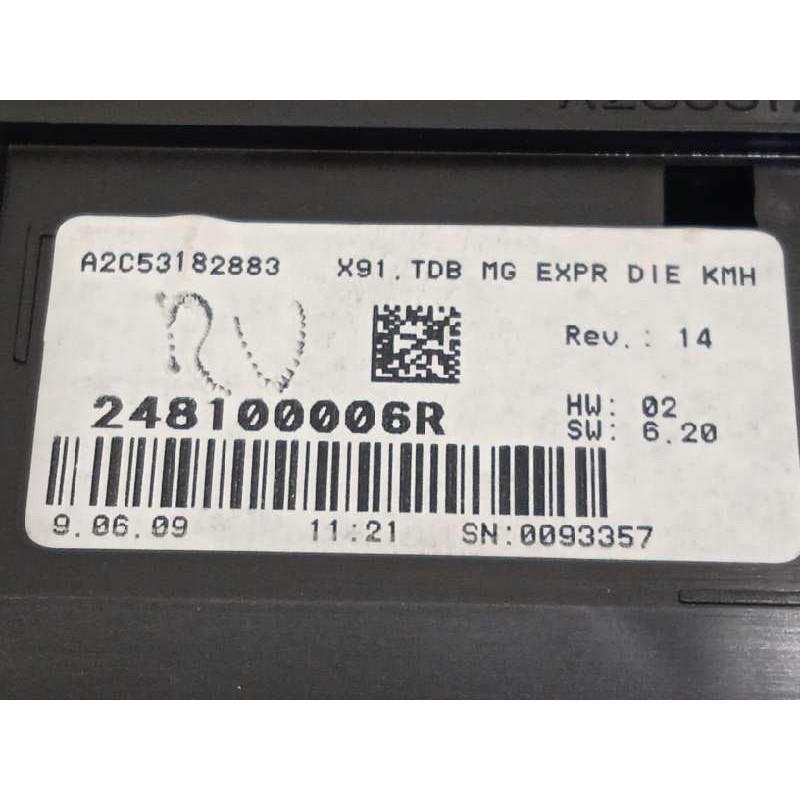 Recambio de cuadro instrumentos para renault laguna grandtour iii authentique referencia OEM IAM 248100006R  