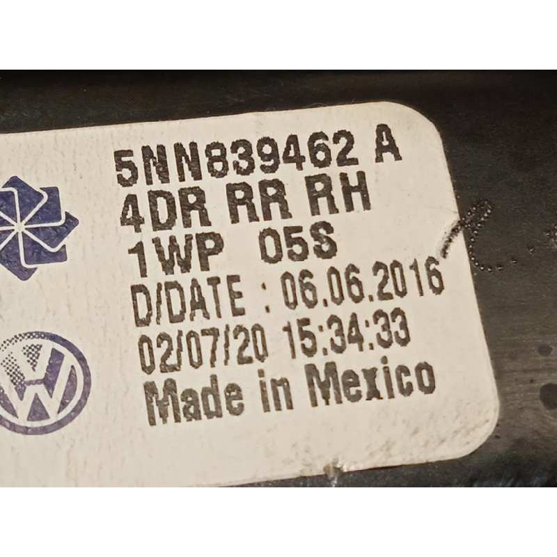 Recambio de elevalunas trasero derecho para volkswagen tiguan allspace(bw2) 2.0 tdi referencia OEM IAM 5NN839462A  5Q4959812G