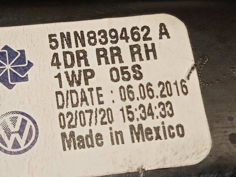 Recambio de elevalunas trasero derecho para volkswagen tiguan allspace(bw2) 2.0 tdi referencia OEM IAM 5NN839462A  5Q4959812G