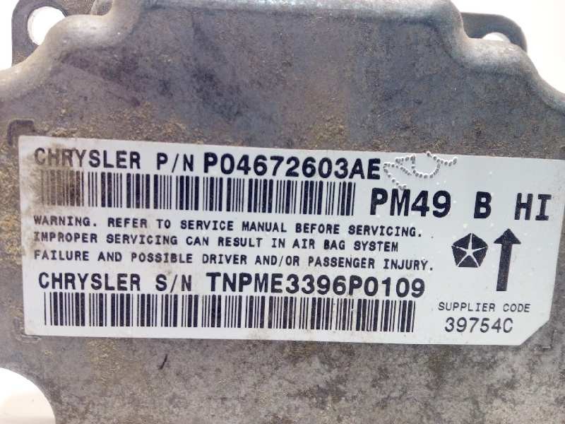 Recambio de centralita airbag para dodge caliber 2.0 16v crd cat referencia OEM IAM 4672603AE  