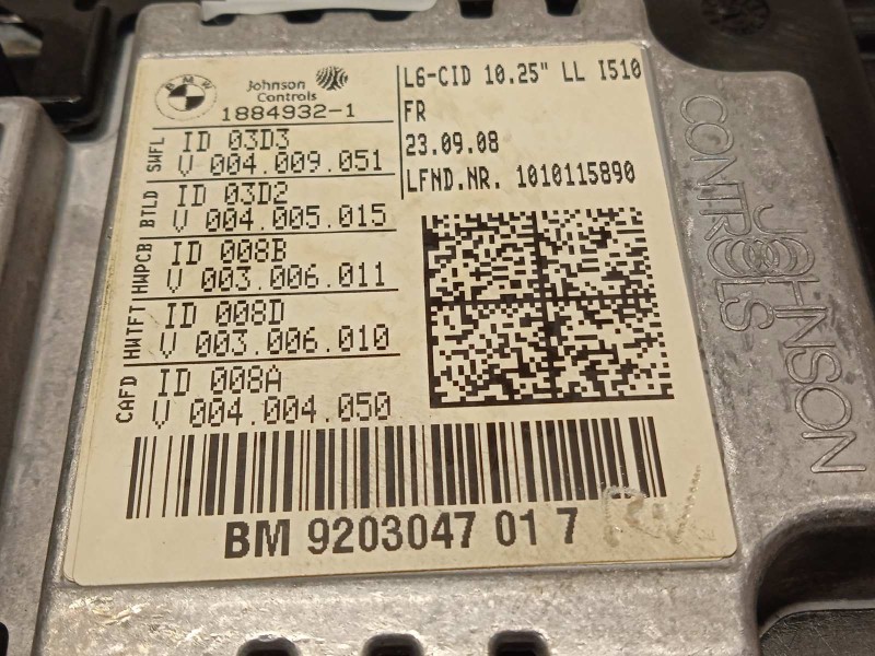 Recambio de pantalla multifuncion para bmw serie 7 (f01/f02) 740i referencia OEM IAM 9203047  65509203047