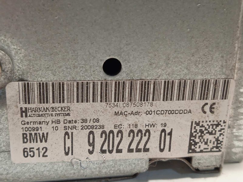 Recambio de sistema navegacion gps para bmw serie 7 (f01/f02) 740i referencia OEM IAM 65129202222  