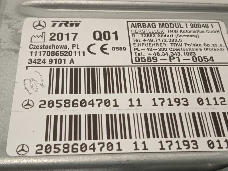 Recambio de airbag lateral trasero izquierdo para mercedes-benz clase c cabrio (bm 205)(6.2016) c 200 (205.442) referencia OEM I