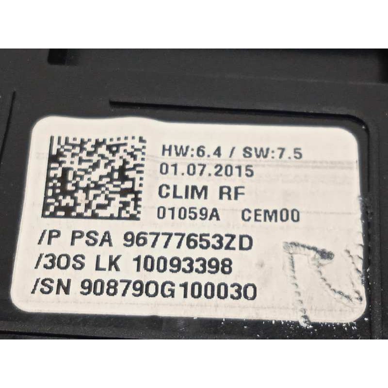 Recambio de mando calefaccion / aire acondicionado para peugeot 308 access referencia OEM IAM 96777653ZD  