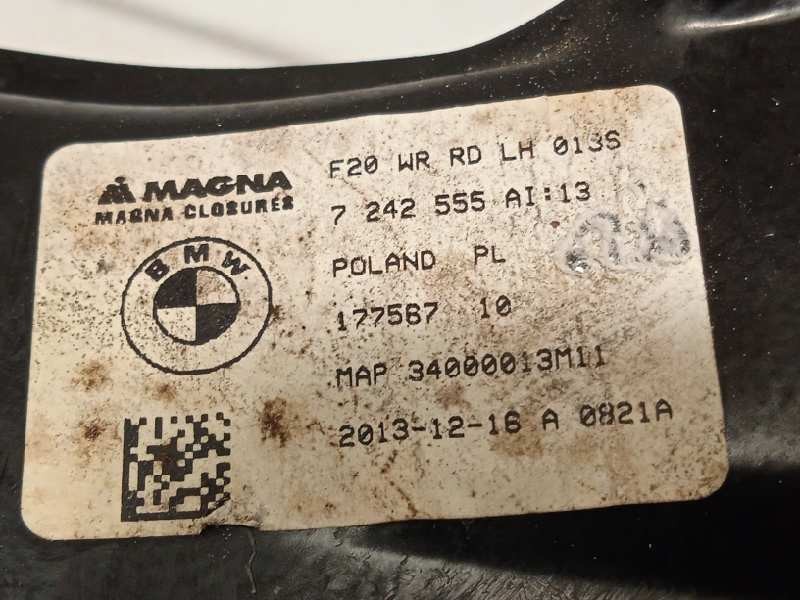 Recambio de elevalunas trasero izquierdo para bmw serie 1 lim. (f20) 116d referencia OEM IAM 67627341563  51357281883