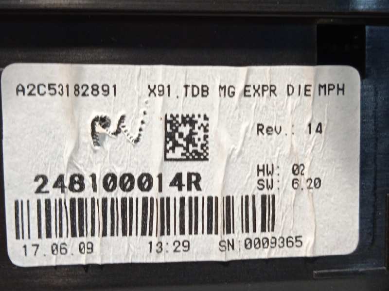 Recambio de cuadro instrumentos para renault laguna grandtour iii 2.0 dci diesel cat referencia OEM IAM 248100014R  