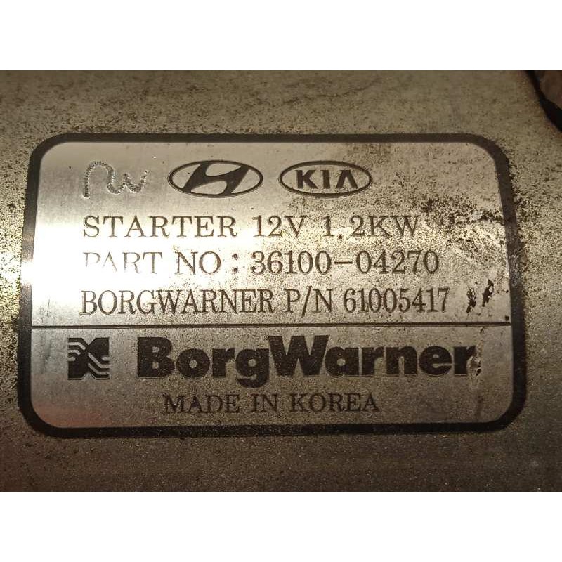 Recambio de motor arranque para hyundai i20 active 1.0 tgdi cat referencia OEM IAM 3610004270  
