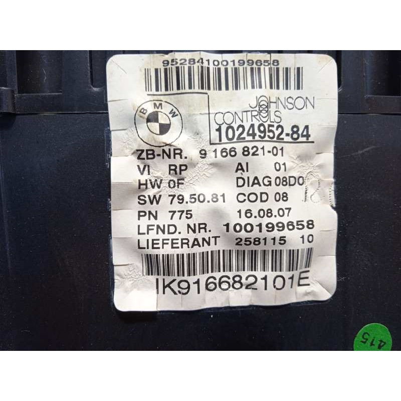 Recambio de cuadro instrumentos para bmw serie 1 berlina (e81/e87) 118d referencia OEM IAM 9166821  