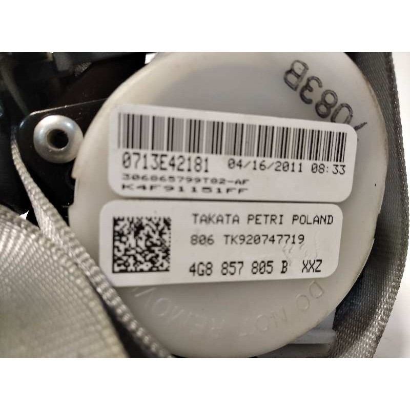Recambio de cinturon seguridad trasero derecho para audi a6 lim. (4g2) 3.0 tdi referencia OEM IAM 4G8857805B  
