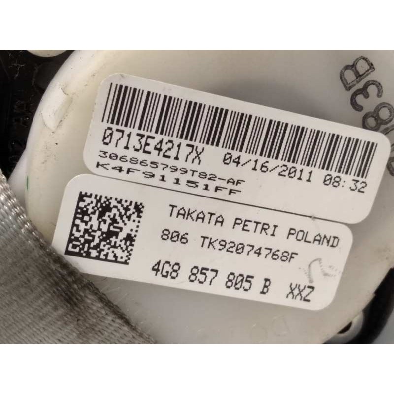 Recambio de cinturon seguridad trasero izquierdo para audi a6 lim. (4g2) 3.0 tdi referencia OEM IAM 4G8857805B  