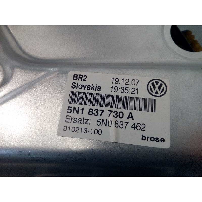 Recambio de elevalunas delantero derecho para volkswagen tiguan (5n1) 2.0 tdi referencia OEM IAM 5N1837730  5N0837462